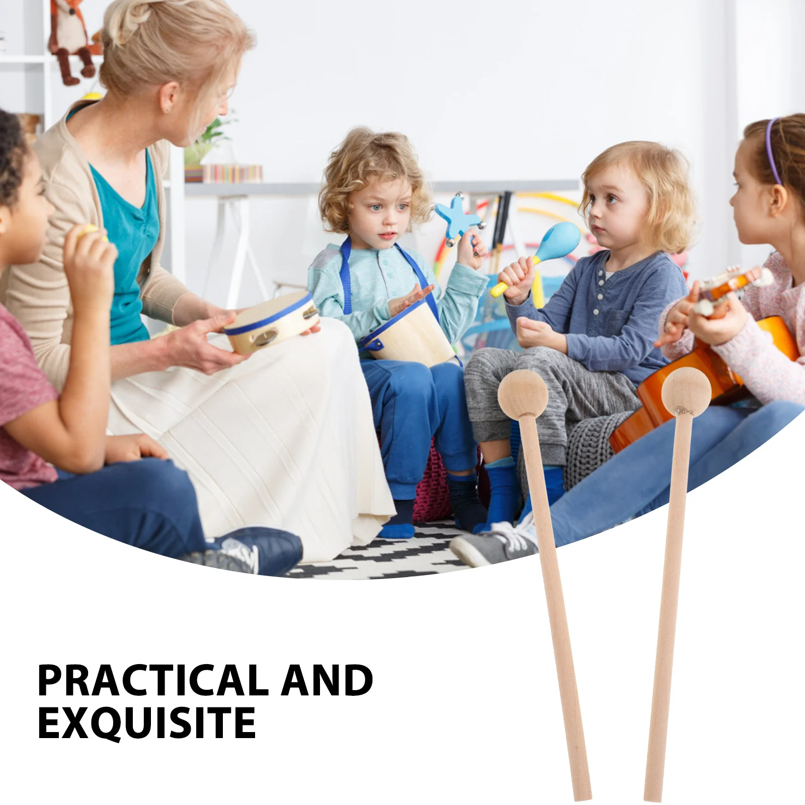 Maillets En Bois Pour Xylophone ORFOFE - 2 Pièces, Pointe Ronde, Sécurité Enfants, éveil Musical