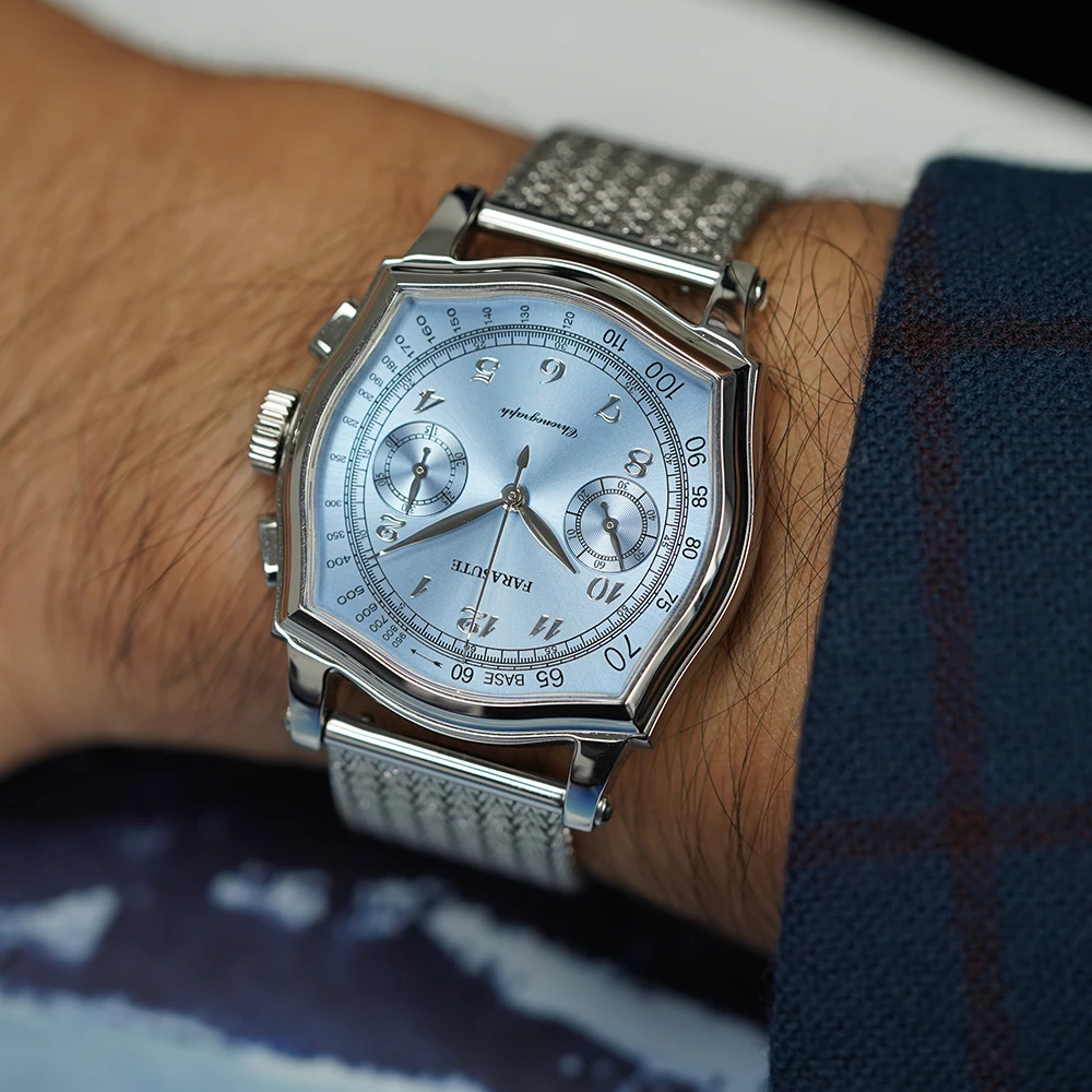 นาฬิกาข้อมือผู้ชาย FARASUTE รุ่นใหม่ ระบบโครโนกราฟ กลไกไขลาน ใช้เครื่อง Seagull ST19  กระจกแซฟไฟร์ reloj hombre