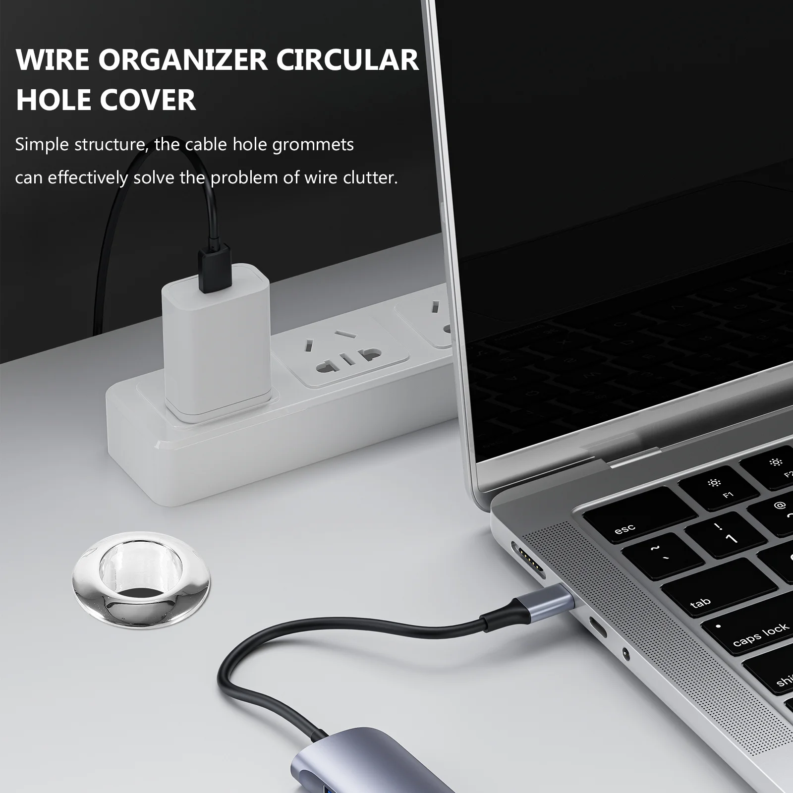 10 szt. Organizer kabli na biurko, przelotki kablowe, osłony otworów na kable, organizer przewodów na biurko, przelotki do biura