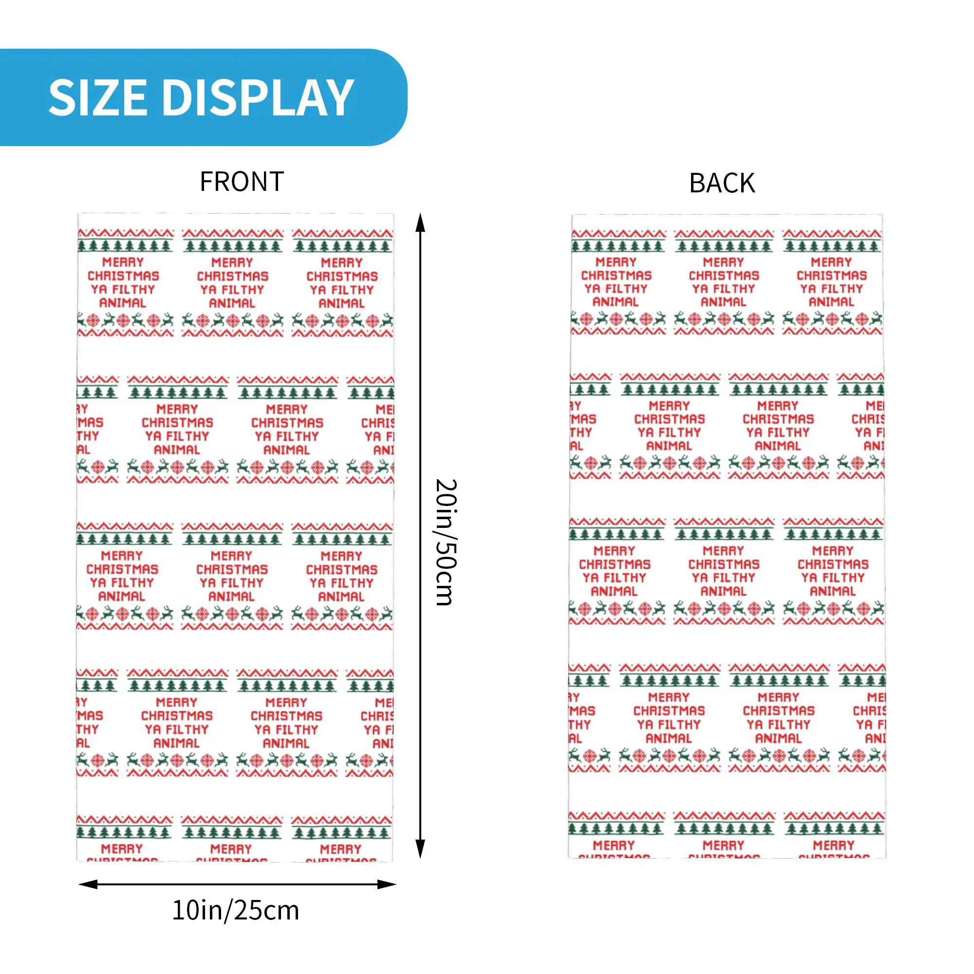 Merry Christmas Ya Filthy Animal Bandana Neck Cover Printed Mask Scarf Warm Balaclava Outdoor Sports For Men Women Adult