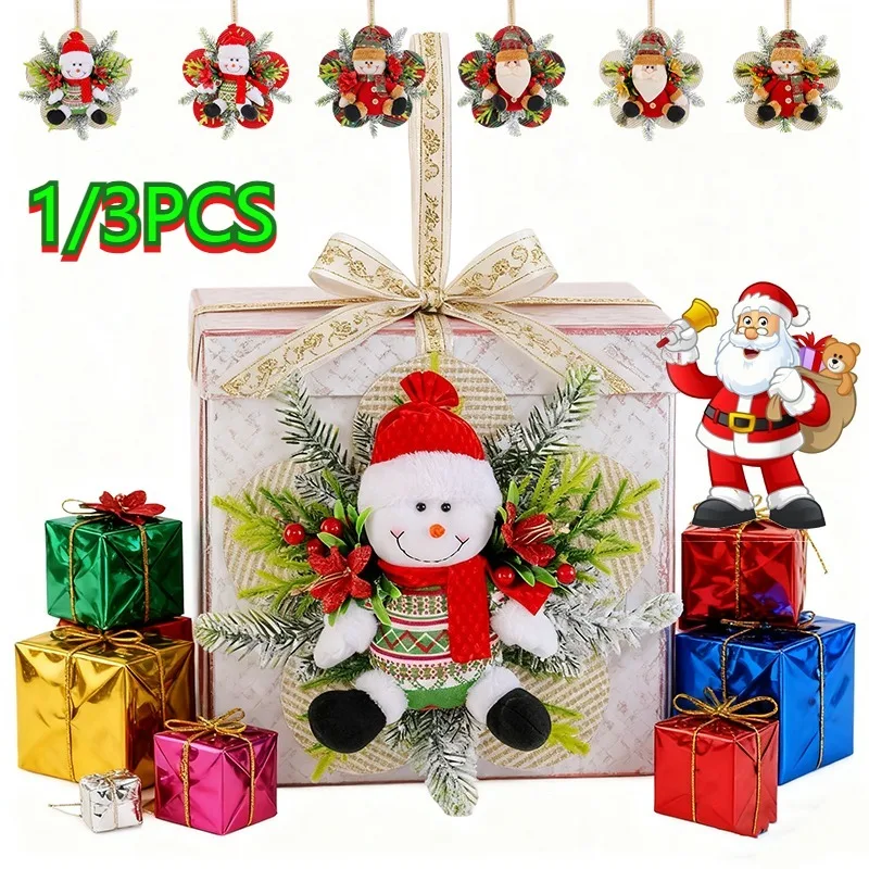 

1/3PCS Christmas Hanging Ornaments Santa Snowman Pendants Plush Xmas Tree Decor for Home Party Gift Festive Holiday Decorations