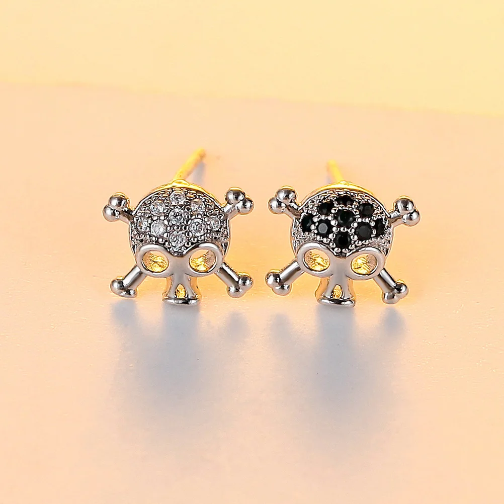 

Skull Stud Earrings Trendy Supplies Horror Full Dangler Men and Women