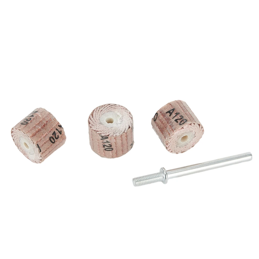 For Rotary Tool 12mm Flap Wheel Sandpaper Set 10Pcs with Grit #80 to #600 for High Production Efficiency Grinding