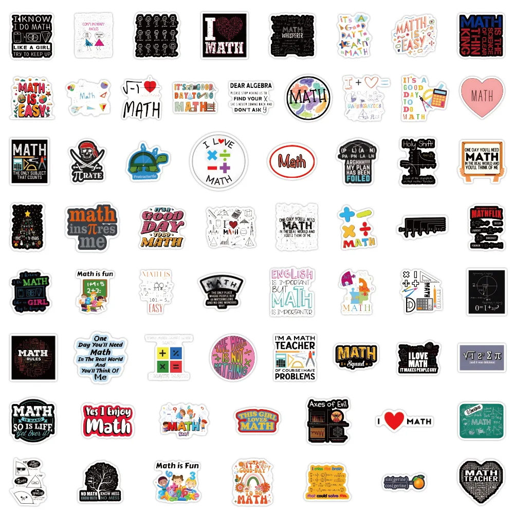 60/120PCS Math Stickers Funny Mathematics Formula I Love Math DIY Decoration Notebook Water Cup iPad Waterproof Sticker Kids Toy - view 3