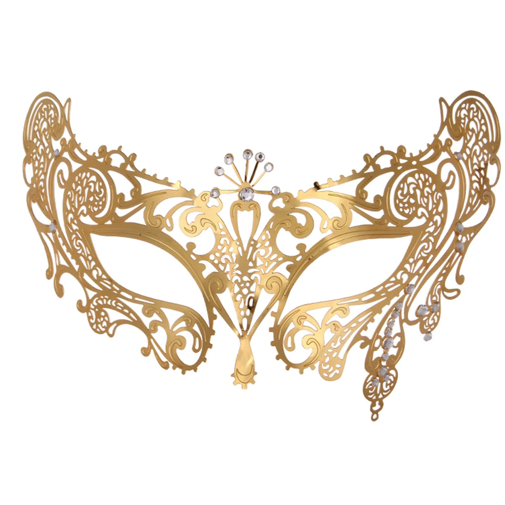 

Half Face Mask Rhinestone Decorated Lightweight Comfortable Masquerade Party Costume Fancy Dress Unique Design Safe Practical