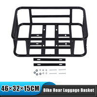 Bike Rear Luggage Basket Large Capacity Rustproof Cast Iron Storage Basket For Mountain Bike 46x32x15CM