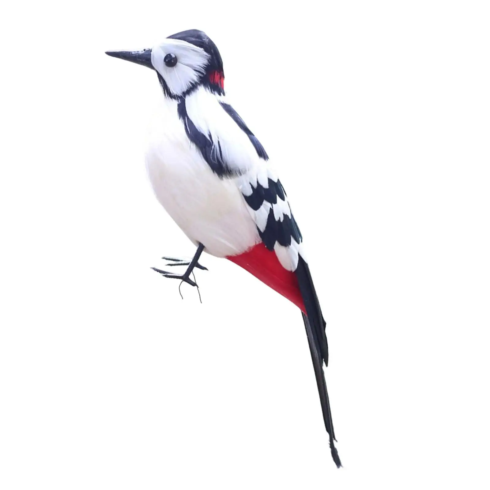 Decorative Realistic Feather Woodpecker Bird Sculpture Miniatures Animal Garden Decoration Props for Spring Backyard Lawn