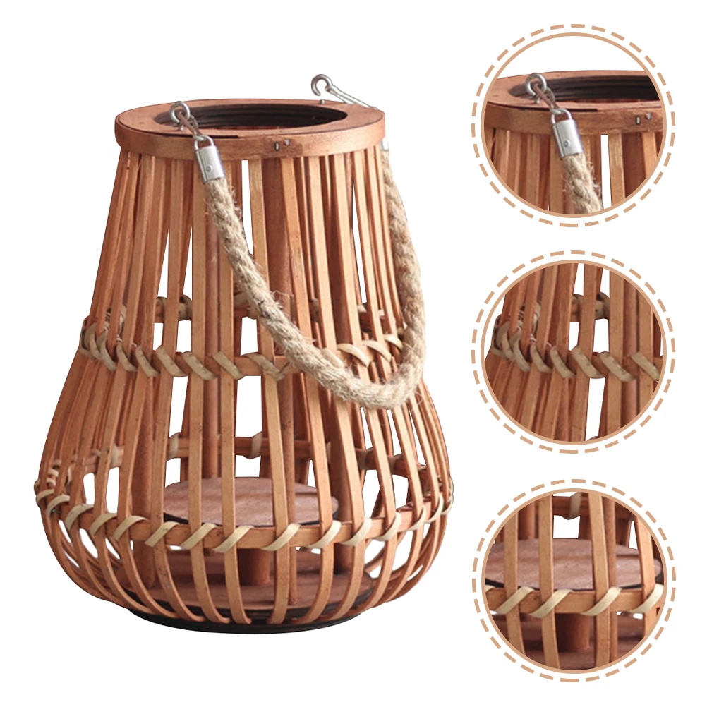 

Rattan Bamboo Hollow Hanging Festive Lantern nament C Pendant Festival Light Retro nament Decorative H held Lampshade