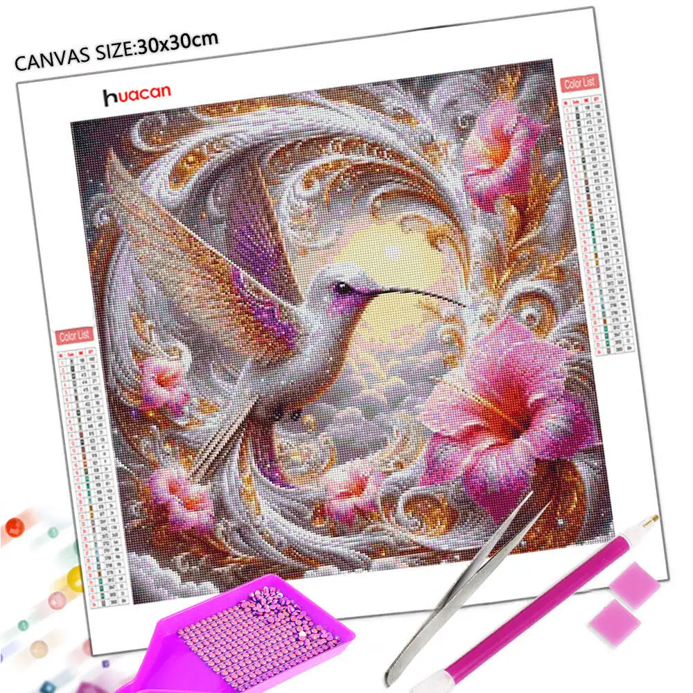 Huacan 5D DIY Phoenix Diamond Painting Animal Rhinestone Pictures Full Square Round Wall Decor Diamond Embroidery