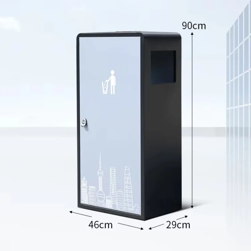 

Modern City Metal Trash Can Outdoor Public Custom Classified Waste Sorting Bin Design Outdoor Galvanized Steel Trash Bin Outside