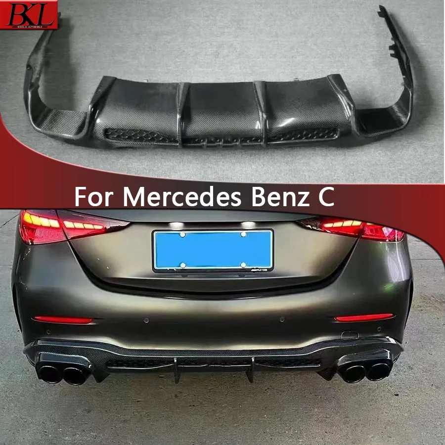 

Диффузор для заднего бампера Mercedes Benz C Class W206 C43 C60 C200 C260 2022 дюйма из углеродного волокна, задние разветвители, спойлер, задняя губа