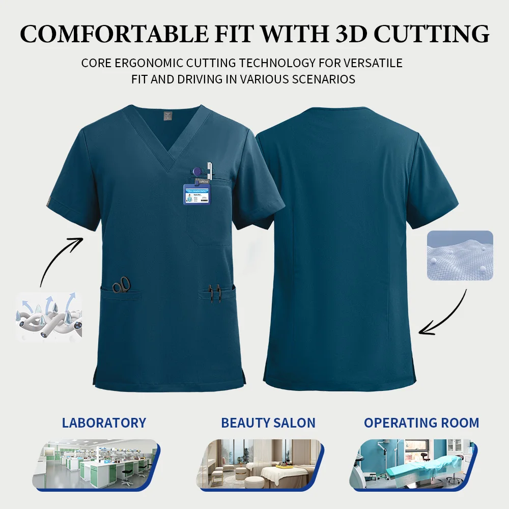 Accesorios médicos ligeros para enfermeras, uniformes quirúrgicos antiarrugas, traje para correr para hombre, ropa de trabajo clínica de enfermería transpirable