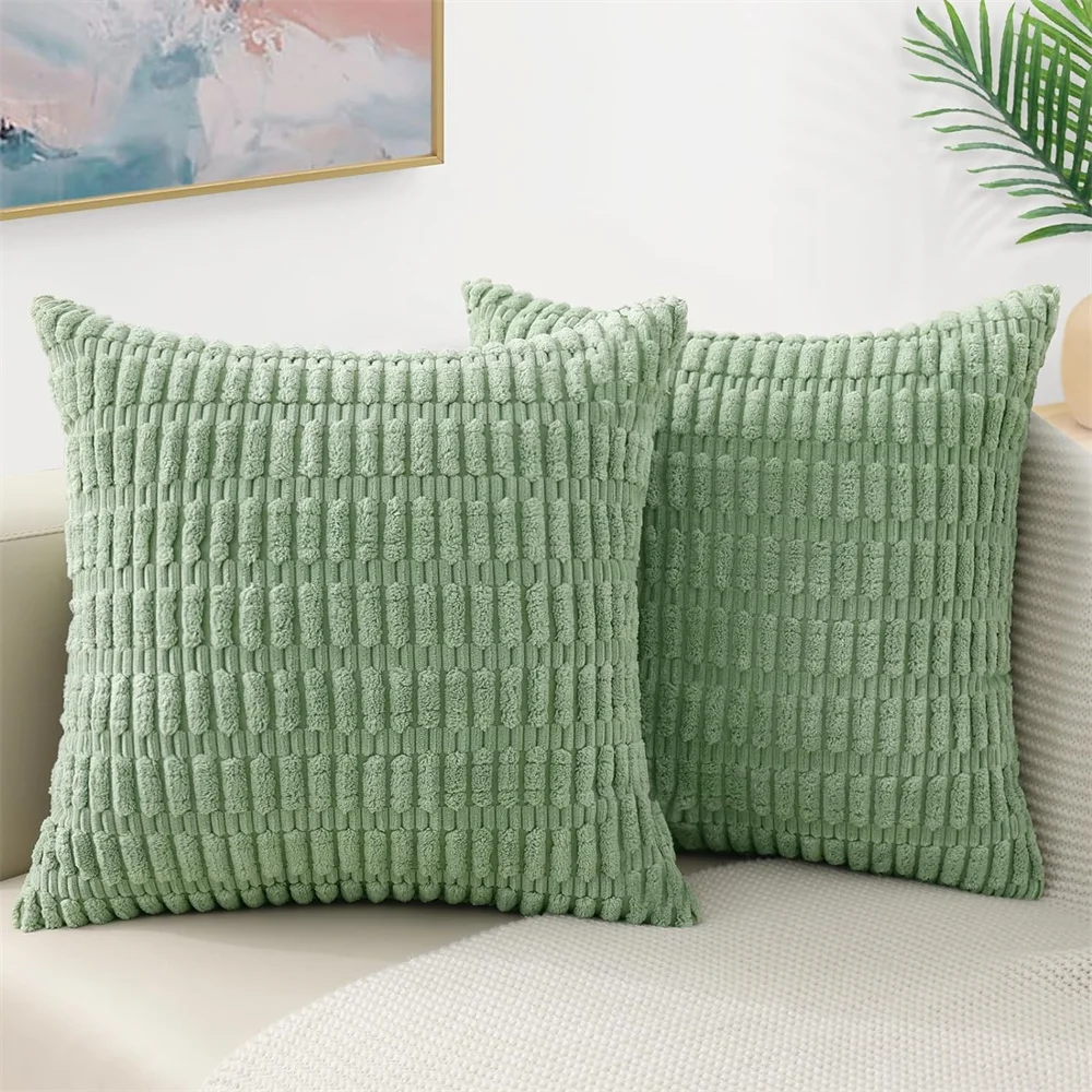 

Kitinjoy Corduroy Cushion Cover 50x50cm Square Striped Pillow Cover Soft Cushion Cover 45x45 Luxury Decor Pillow Cases For Sofa