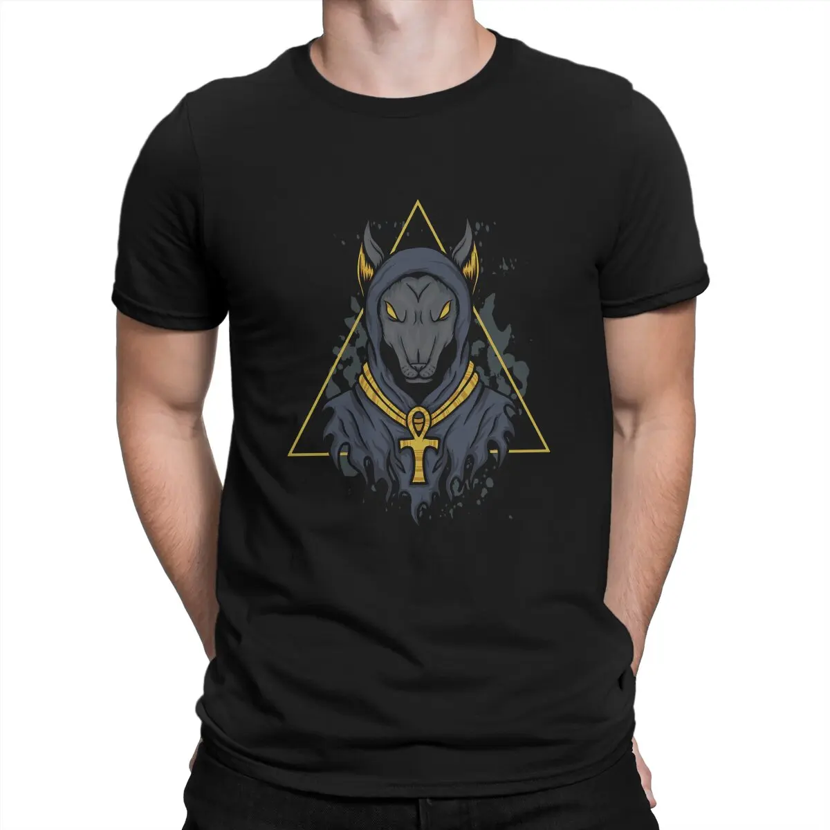 Egyptian Ancient Egypt Culture Newest TShirt for Men Anubis Classic Round Neck Polyester T Shirt Birthday Gifts Streetwear