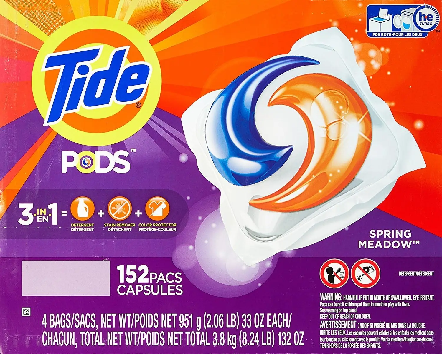 

Spring Meadow Scent Laundry Pods, 152 Count - Fresh & Effective Cleaning for Your Home