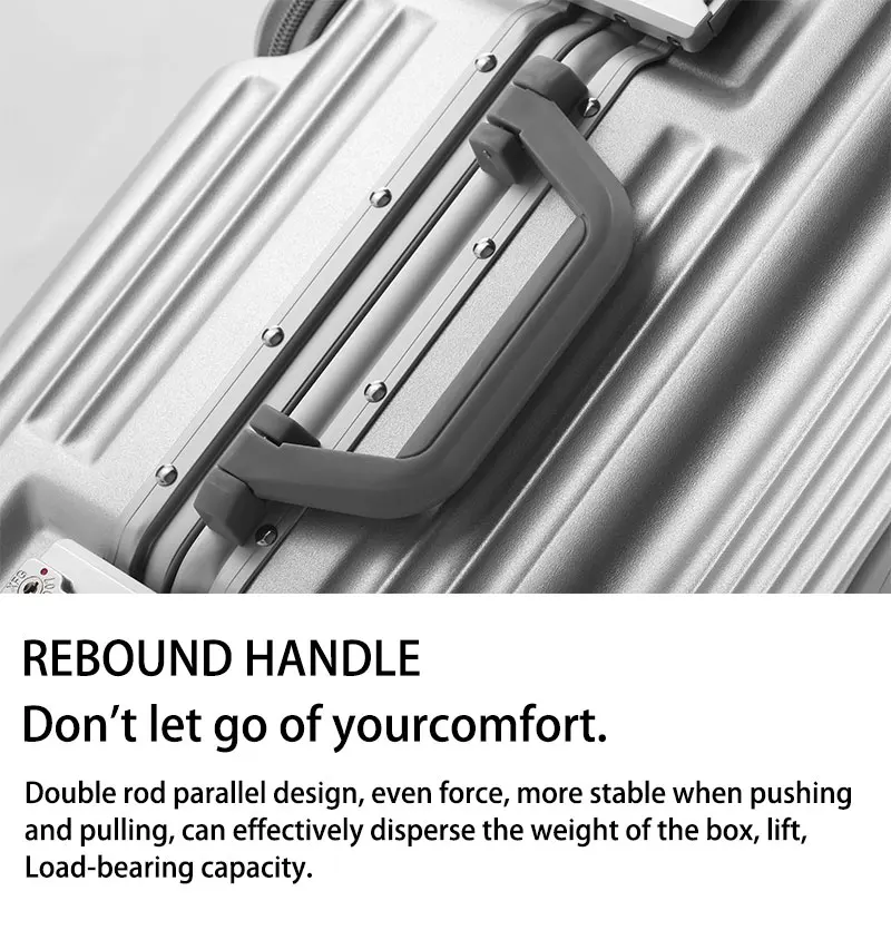 BunnyFly Trolley Case With Wheels Boarding Box 20/24 inch Travel Suitcase Large Size Luggage Men Carry-On Luggage Laptop Bag