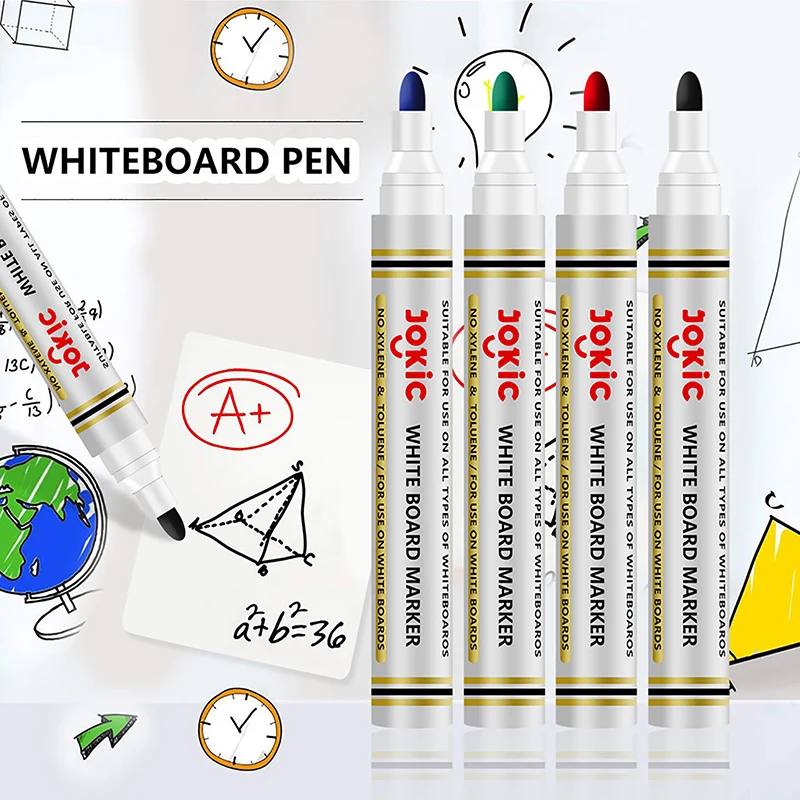 1pc Erasable Whiteboard Marker Pen Office Dry Erase Markers White Board Pen Office&School Supplies 4 Colors