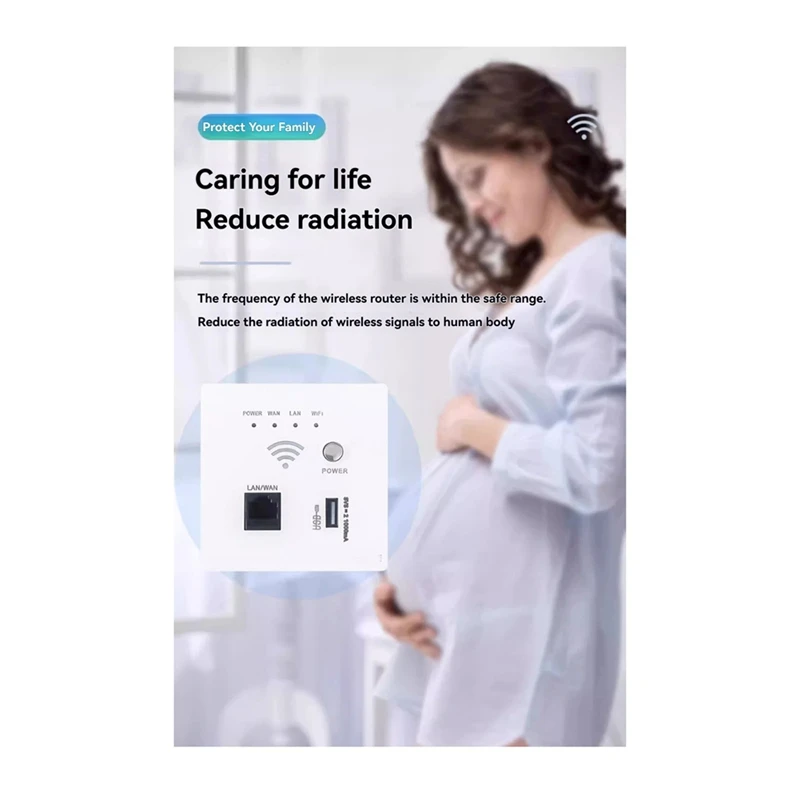 300Mbps 2.4Ghz موزع إنترنت واي فاي مقبس واي فاي لاسلكي RJ45 AP التتابع الذكية مقبس USB لوحة جزءا لا يتجزأ من جدار موزع إنترنت واي فاي