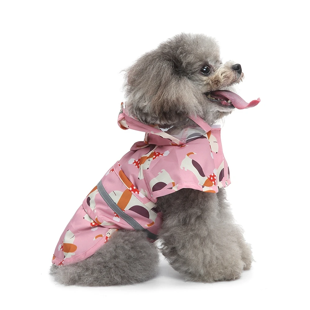 Pets Dog Clothes Waterproof Dog Raincoat Jumpsuit For Medium Large Dogs Hooded Raincoats Reflective Strip Dogs Rain Coat XS-4XL