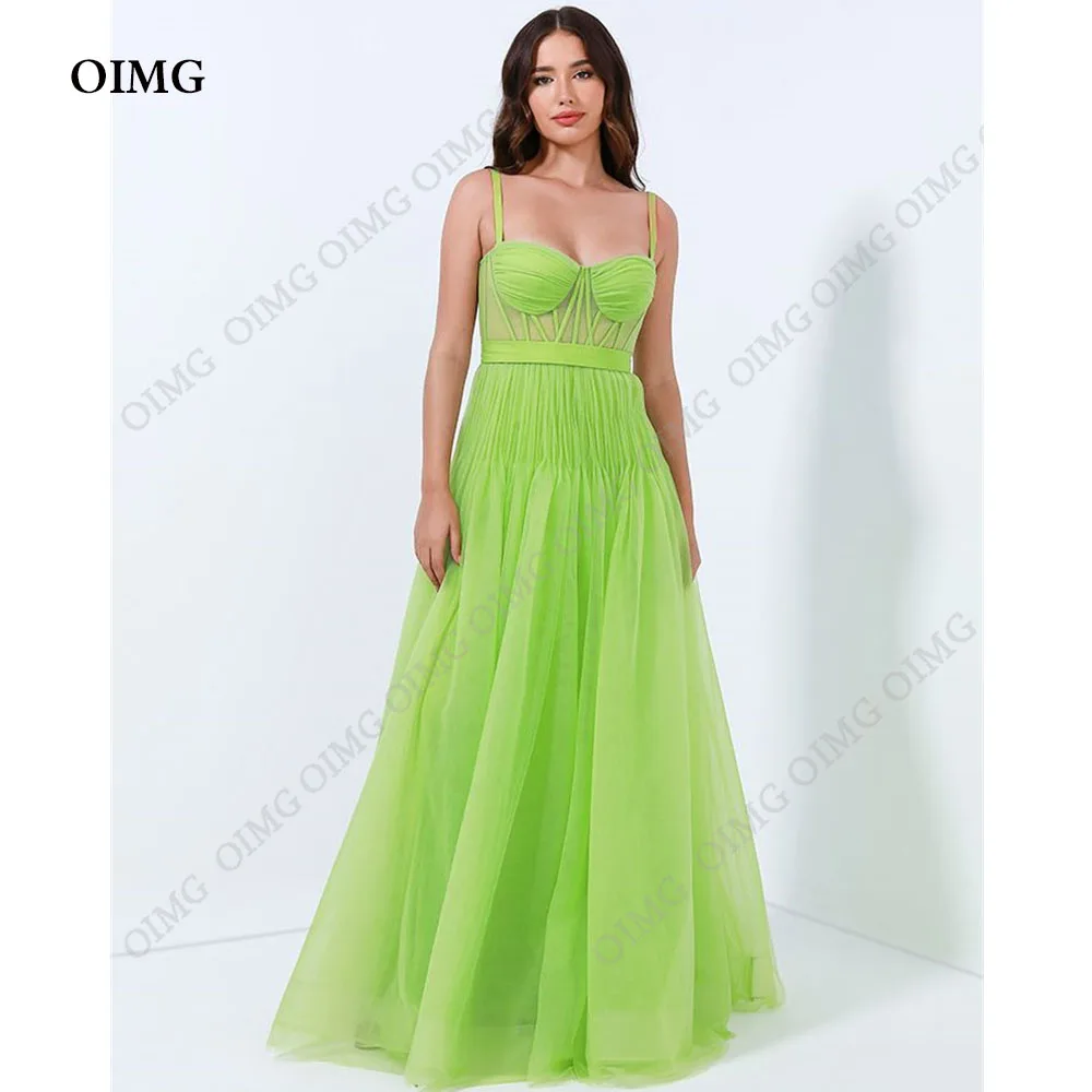 

OIMG Modest Lavender A Line Women Evening Dresses Organza Sleeveless One Shoulder Tea Length Formal Night Prom Gowns Vestidos