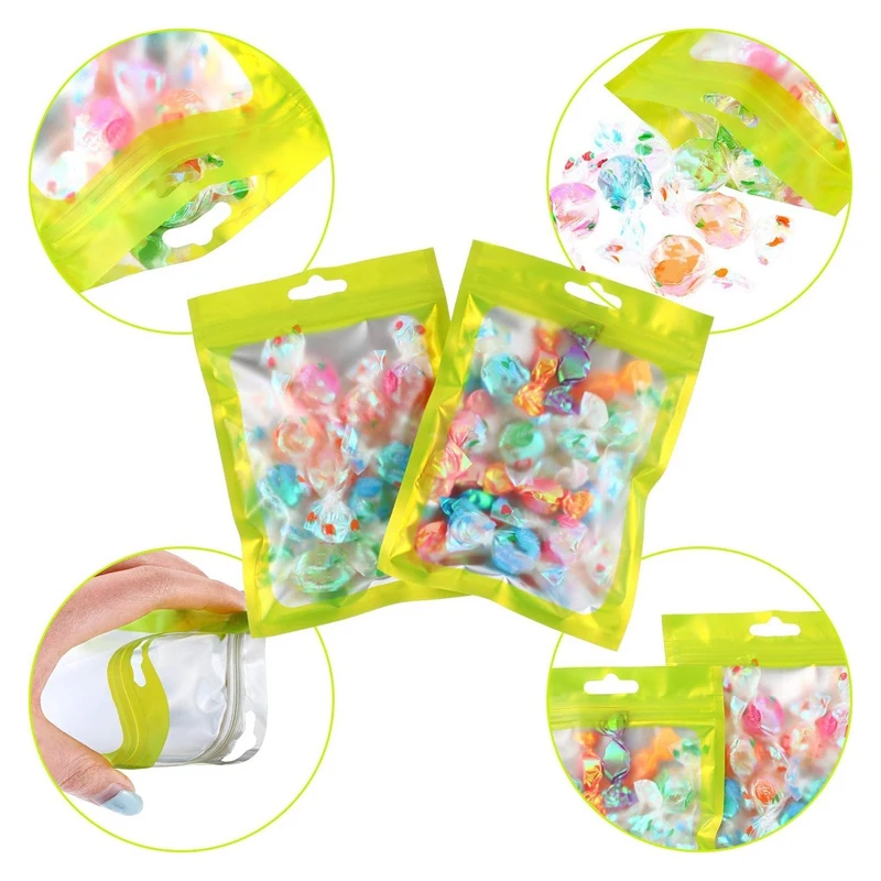 100 Pcs Resealable Food Storage Bags With Clear Pouch For Food Sealing