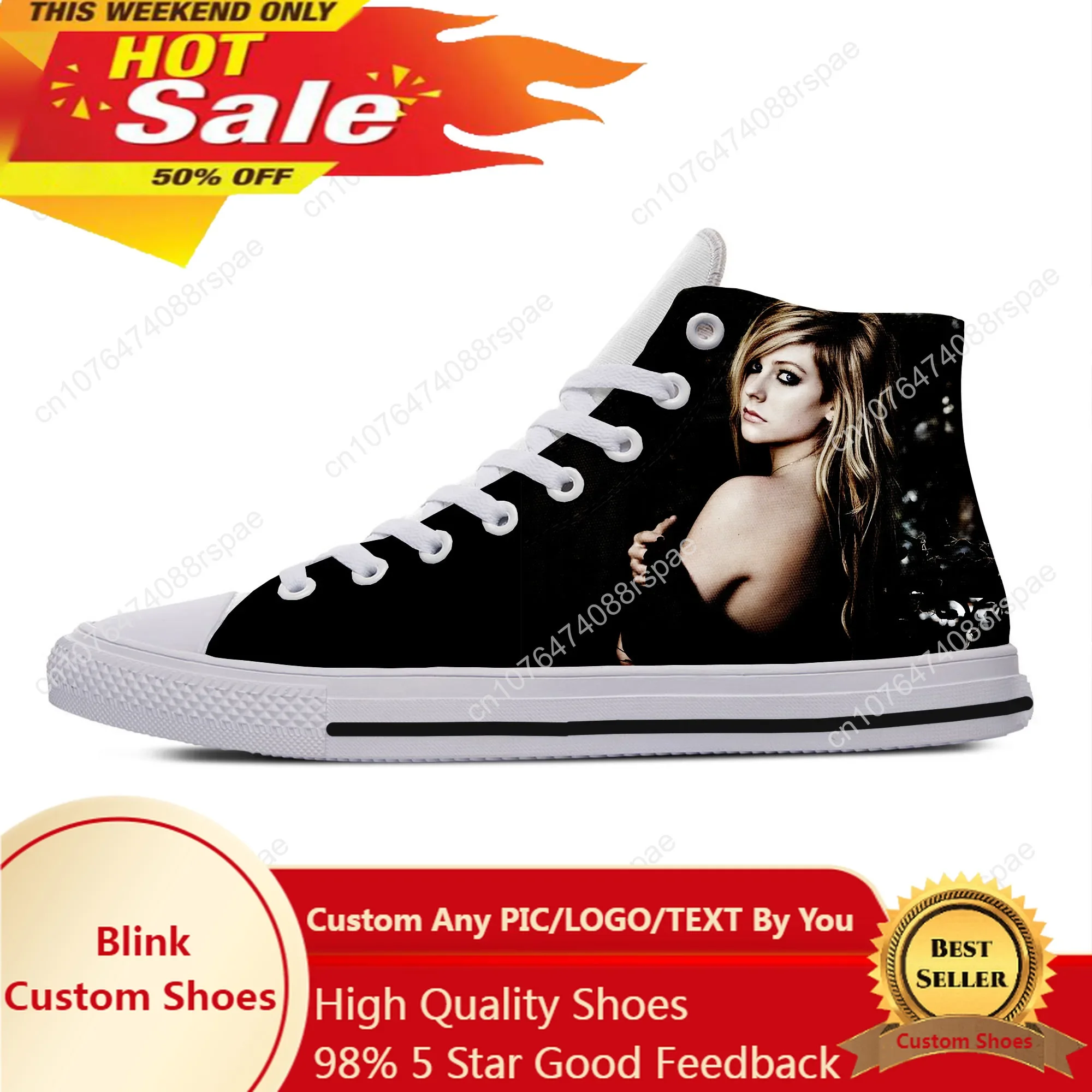 Hot Cool Summer Fashion Avril Lavigne High Sneakers Menwomen High Quality High Help Casual Shoes Classic Latest Board Shoes