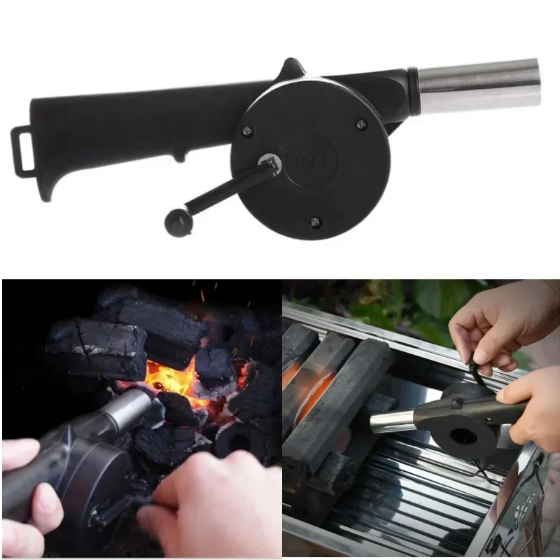 High Quality Manually BBQ Fan Air Blower Barbecue Tools Pressing Fire Bellows Ptable Gun Drop Ship