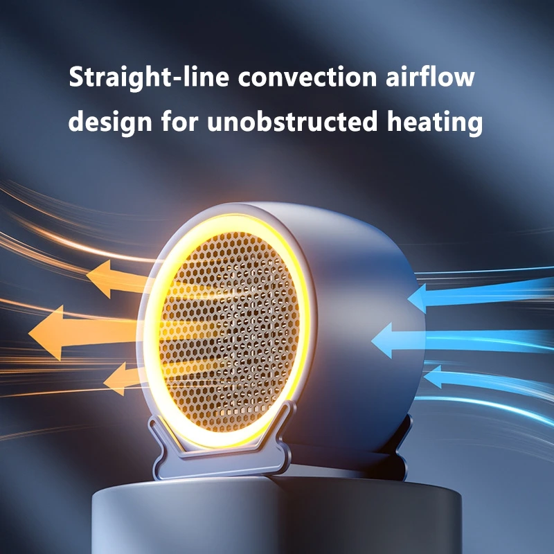 Mini Desktop Space Heater PTC Fast Heating Portable Small Fan Heater Adjustable Temp Anti Tip Over Protection For Desk Office
