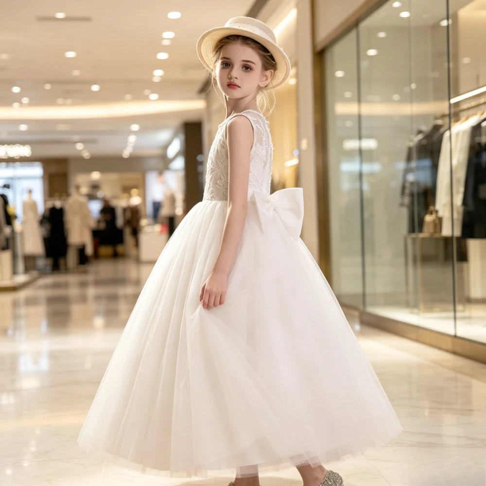 2026 Children Girls Formal New Flower Girl Wedding KidsPerformance Pageant Costume Party Banquet Princess Gown Host Piano