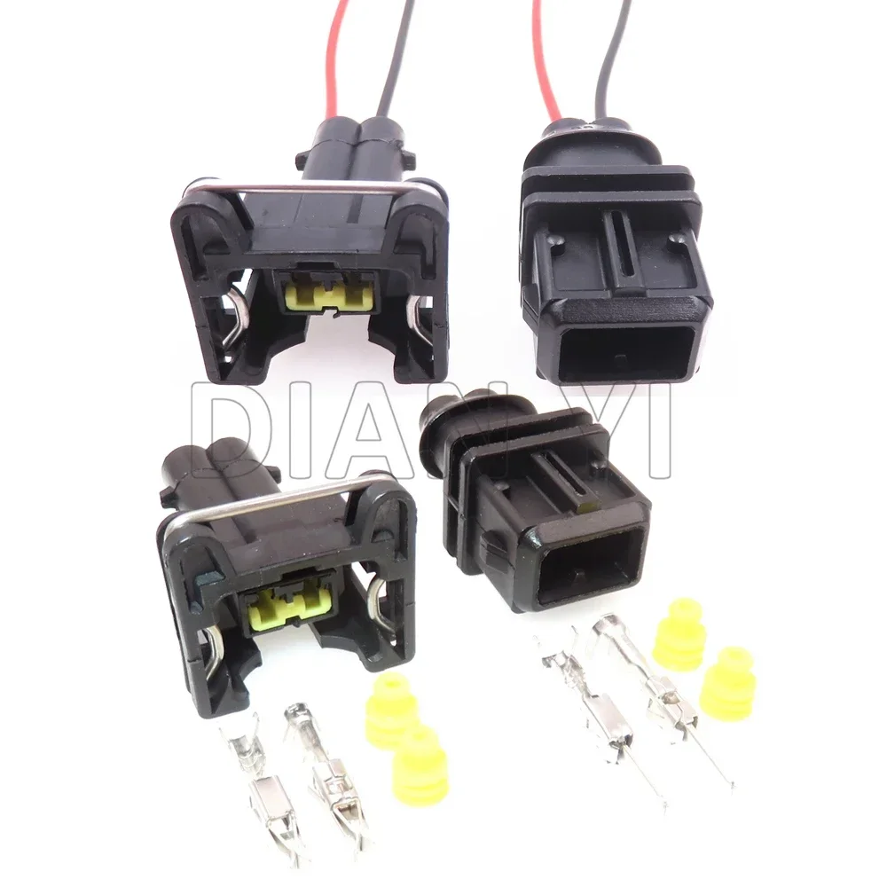 

Комплект из 2-х 2-контактных герметичных разъемов для автомобильных форсунок и катушек зажигания, с разъемом для датчика температуры воды, артикулы 106462-1, 368354-1