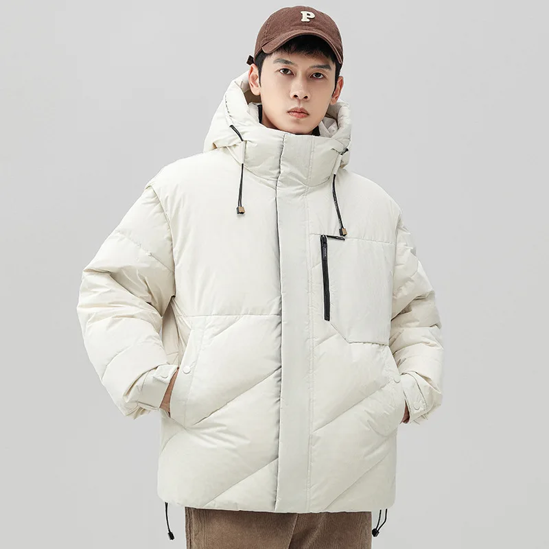 الرجال سترة شتوية مقنعين انفصال الأكمام الأبيض بطة أسفل سترة دافئة معطف سترة منفوخة الرجال Chaquetas Hombre JK-218
