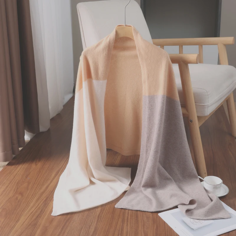 new-100-pure-wool-scarf-in-autumn-and-winter-women's-silver-silk-color-matching-warm-shawl-scarf-with-cashmere-outside