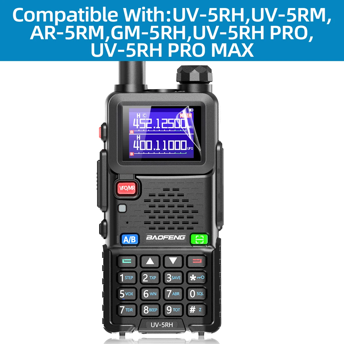 Baofeng UV-5RH Screen Protector Anti-Scratches Shield Film Compatible With UV-5RM UV-5RH PRO MAX AR-5RM Walkie Talkie Ham Radio