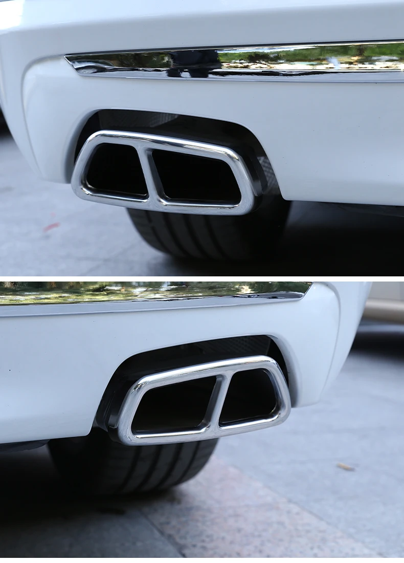 X2 Edelstahl-Endschalldämpfer Auspuffrohr-Abdeckung Zierleiste Passend für BMW 5er 6er GT G30 G38 G32 2018-2023 – Detail 14