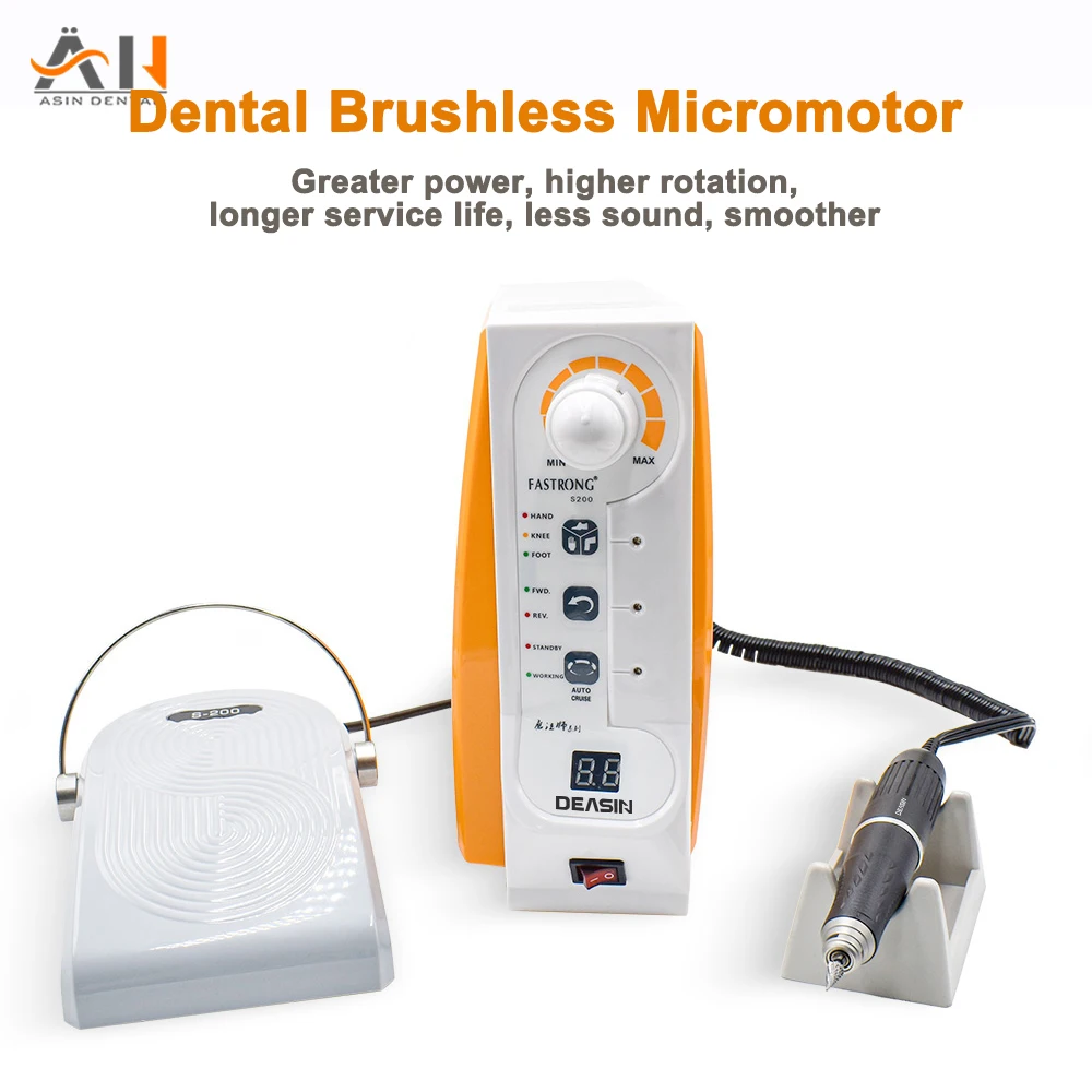 High Speed Brushless Dental Micromotor 60,000RPM Knee Control and Hand Control Micro Motor with Dental Lab Handpiece Dentist lab