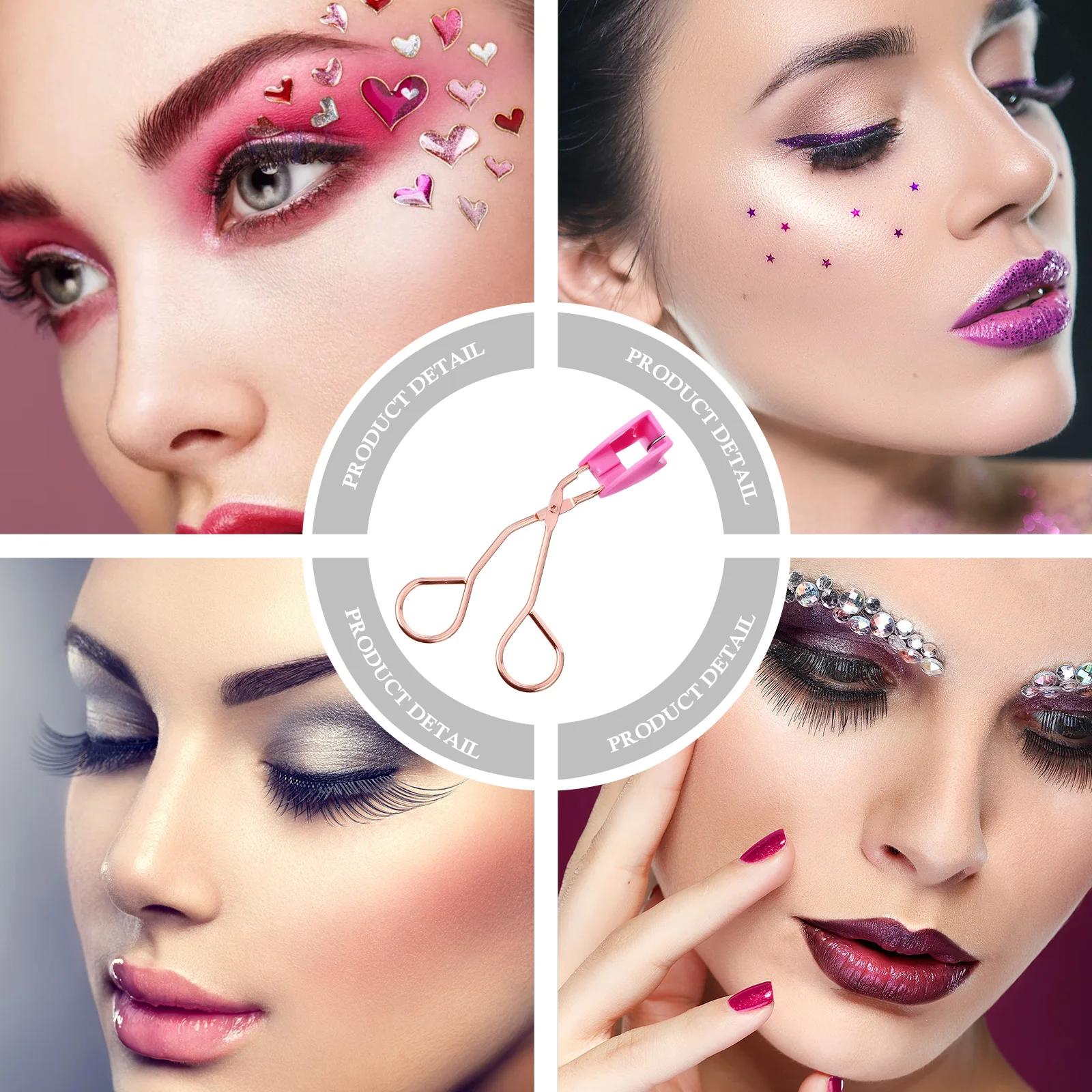 

Magnetic False Eyelash Curler Clamp Stainless Steel Professional Makeup Tool Eyelash Curler Natural Curl Lasting