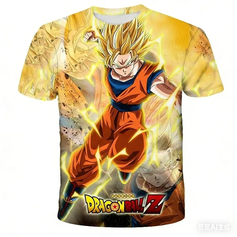 

Latest Dragon Ball Anime Short Sleeved T-shirt Dragon Ball Z Unisex Casual Sports Fashion for Adults and Children
