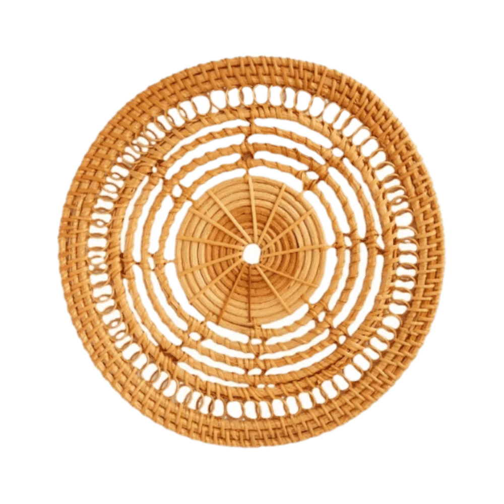 Handwoven Woven Wall Art Nordic Style Boho Style Wall Basket Decor Vintage Style Rustic Style Woven Wood Wall Decor