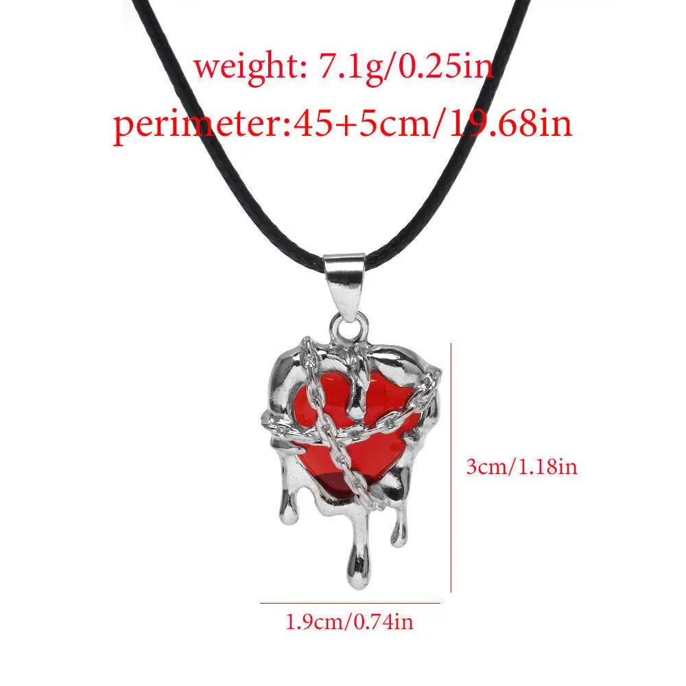 أقراط قلب الحمم البركانية السلسلة والأقراط المصنوعة من السبائك المستوحاة من الشرير مثالية للارتداء اليومي أو الحفلات.