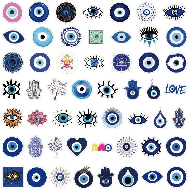 10/25/50pcs Evil Eyes Graffiti Stickers Aesthetic for Guitar Laptop Pad Phone Travel Luggage Cup Notebook Scrapbook Skateboard