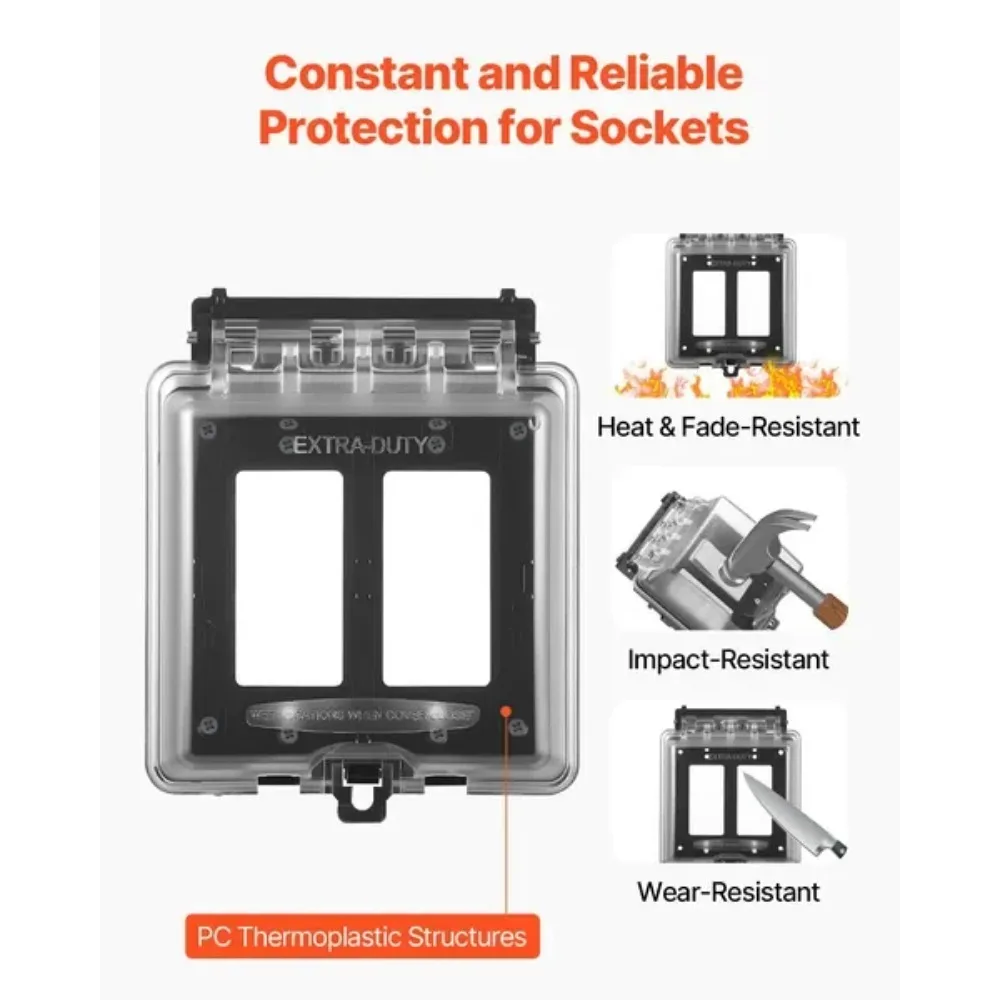 Крышка наружной розетки 2-местная запираемая всепогодная крышка электрической розетки