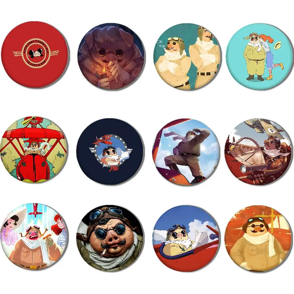 P-Porco r-rosso insignias de dibujos animados botón PinsBrooch creativo citas divertidas insignia ropa mochila joyería regalo para niños amigos