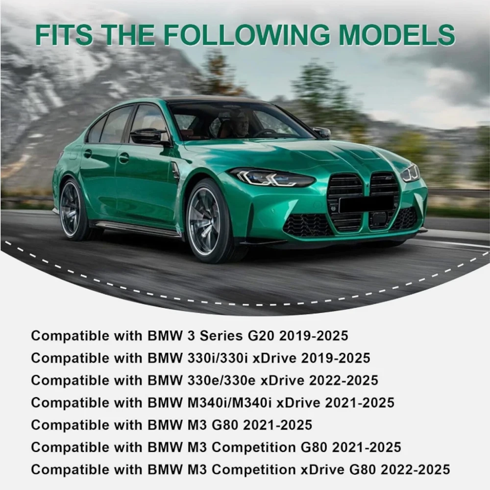 2 قطعة سبويلر السقف الخلفي للسيارة BMW 3 Series G20 320i 330i 330e M3 2019 + PSM نمط الجذع الخلفي الجناح ألياف الكربون نظرة #5