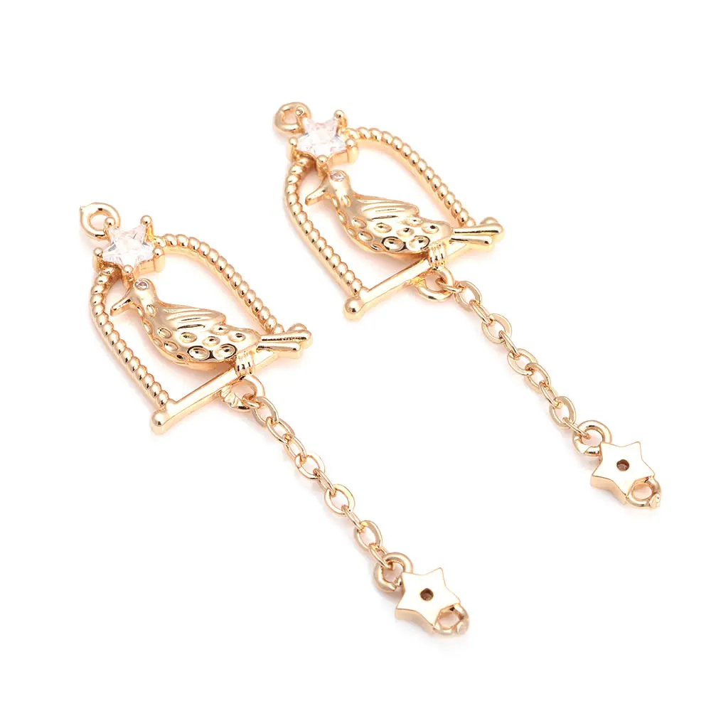 18K Gold Color Brass and Zircon Pigeon Birds Owl Peacock Charms Pendants High Quality Diy Jewelry Making Necklace Accessories