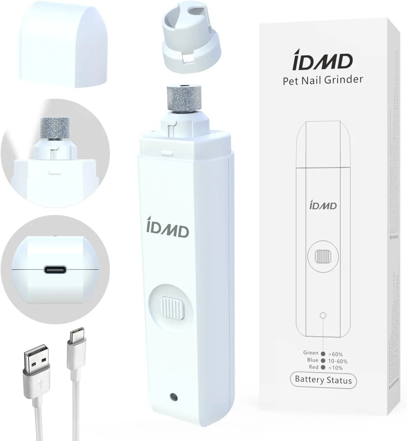 

Silent Pet Nail Grinder Rechargeable USB Dog Cat Nail Trimmer Quiet Grooming Tool for Pets Fast Charging Portable Nail File