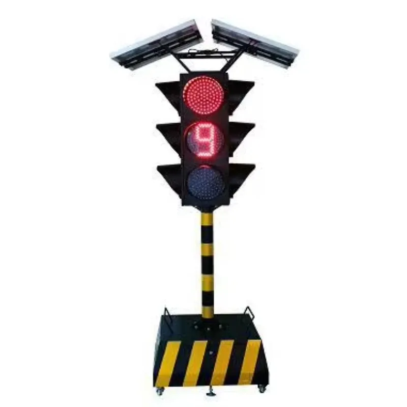 Temporary Traffic Lights Flashing Red Green Yellow Signs Signals Warning Lighting Traffic Solar Signals
