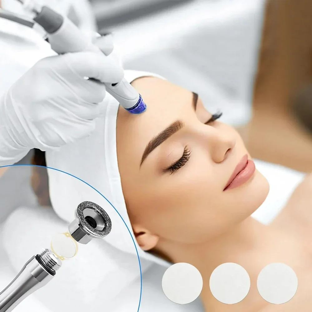 100 pezzi di filtri per microdermoabrasione, spugna di ricambio, cuscinetti filtranti rotondi in cotone per la rimozione dei punti neri, bellezza, cura del viso