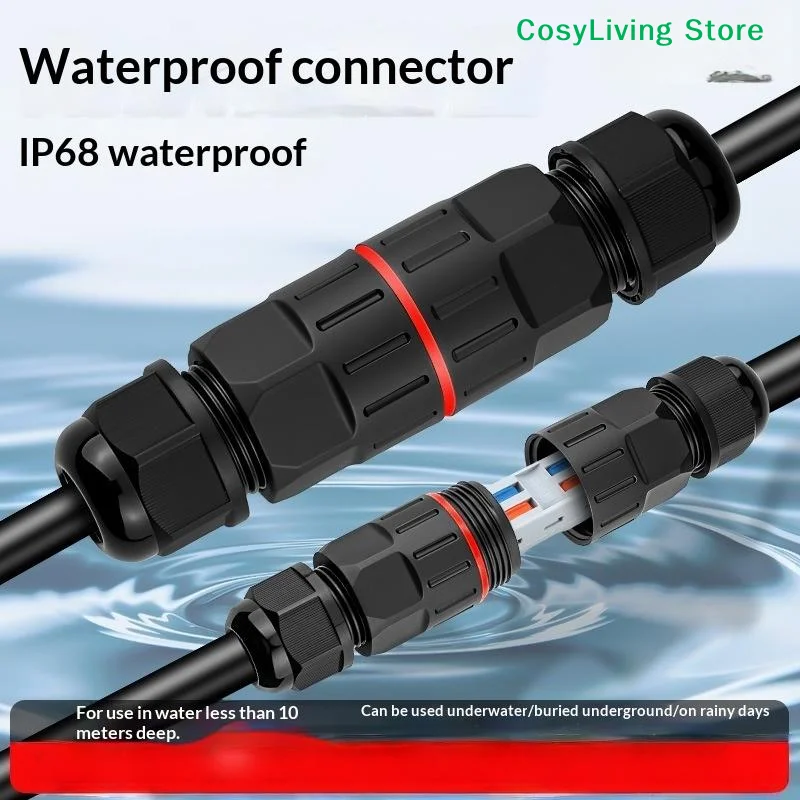 [CL]1/3Pcs Waterproof IP68 Cable Connector Wire Connector Quick Connection 2 In 2 Out 2/3 Pin Electrical Terminal Adapter[CL]