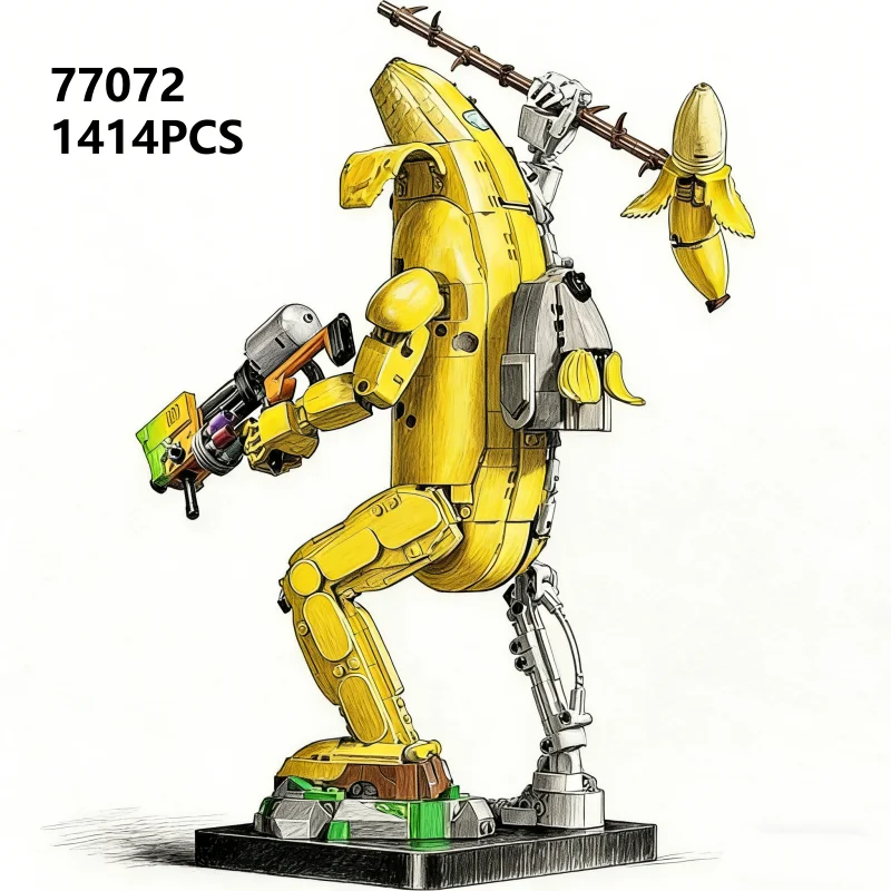 77072 Simpatico Scheletro Banana Banana Man Assemblare Building Block Modello Regalo 1414 Pz Mattoni Bambini Giocattoli Educativi