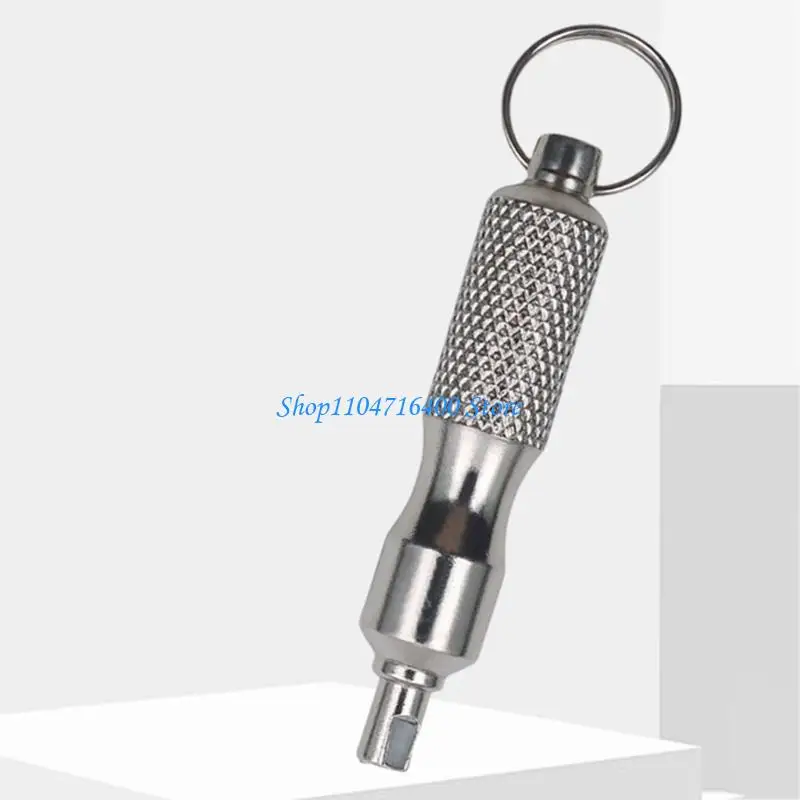 

y1gd Stainless Steel Valves Wrench Removal Disassembly Tool Keychain For Bike & Auto Enthusiasts Emergency Fixes Everyday Use